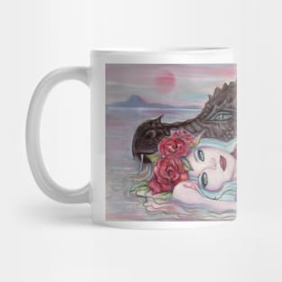 Dragon and princess art by Renee Lavoie Mug